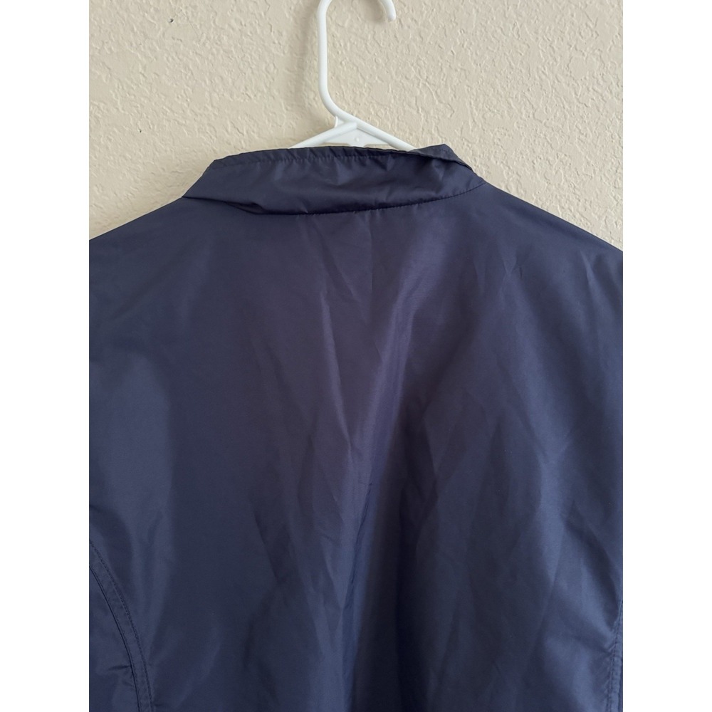 Vintage Reebok Windbreaker Jacket Men Large Navy Blue Mesh Lined Water Resistant - Picture 13 of 13